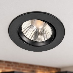 Faretto da incasso per soggiorno orientabile led 5,5w 3000k dimmerabile ip23 rotondo nero opaco