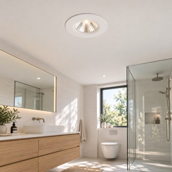 Faretto da incasso per cartongesso led 5,5w 3000k dimmerabile ip65 rotondo bianco opaco