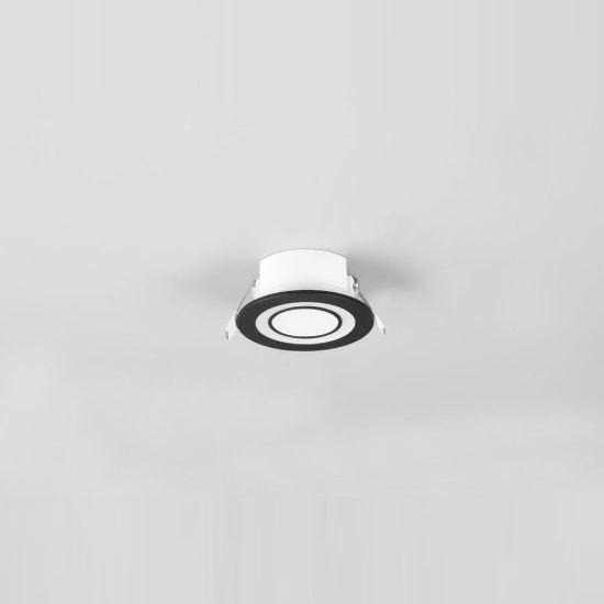 Faretto da incasso per cartongesso per soggiorno led 5w 3000k tripla accensione rotondo nero opaco