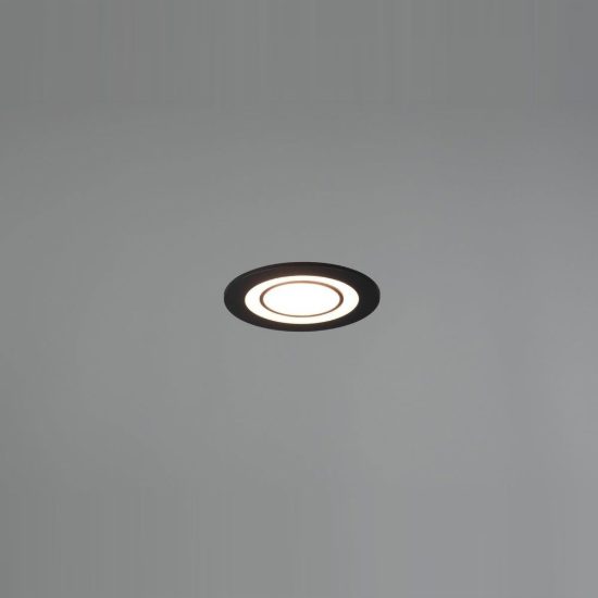Faretto da incasso per cartongesso per soggiorno led 5w 3000k tripla accensione rotondo nero opaco