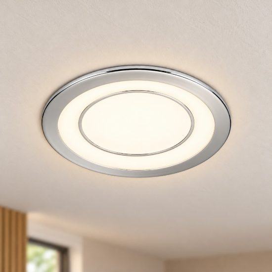 Faretto da incasso per cartongesso per soggiorno led 10w 3000k tripla accensione rotondo cromo