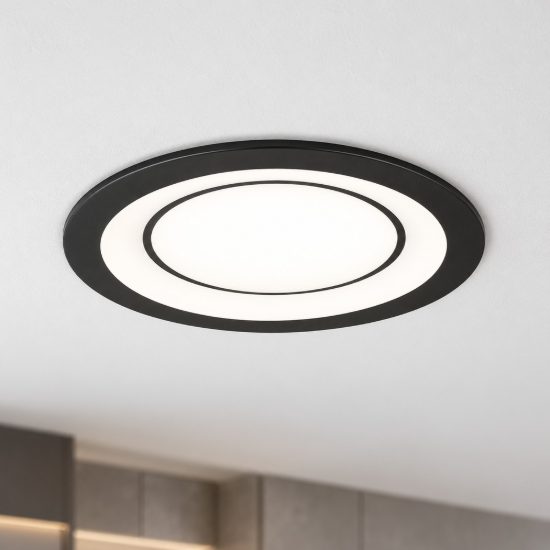 Faretto da incasso per cartongesso per soggiorno led 10w 3000k tripla accensione rotondo nero opaco
