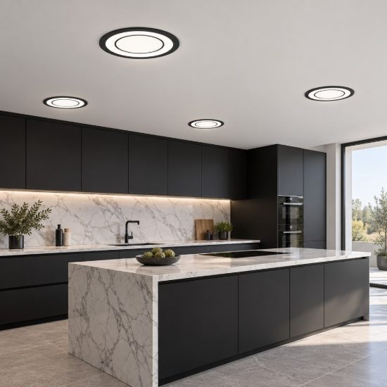 Faretto da incasso per cartongesso per soggiorno led 10w 3000k tripla accensione rotondo nero opaco