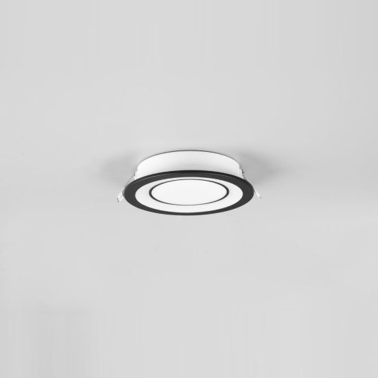 Faretto da incasso per cartongesso per soggiorno led 10w 3000k tripla accensione rotondo nero opaco