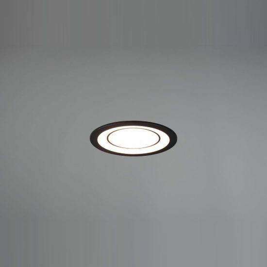 Faretto da incasso per cartongesso per soggiorno led 10w 3000k tripla accensione rotondo nero opaco