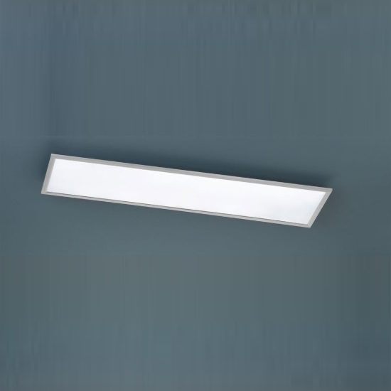 Plafoniera led 31w 3000k dimmerabile per cucina moderna rettangolare nichel opaco