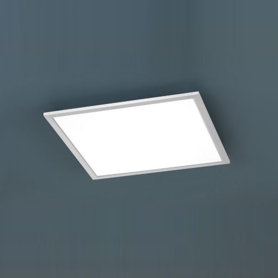 Plafoniera led 26w 3000k dimmerabile per soggiorno moderna quadrata nichel opaco