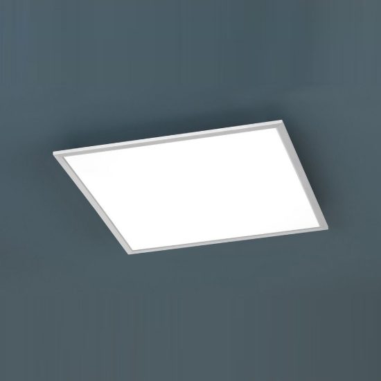 Plafoniera led 31w 3000k dimmerabile per soggiorno moderna quadrata nichel opaco