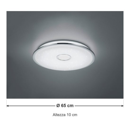 Plafoniera led 45w cct 3000k 5500k con telecomando per soggiorno effetto cielo stellato bianca