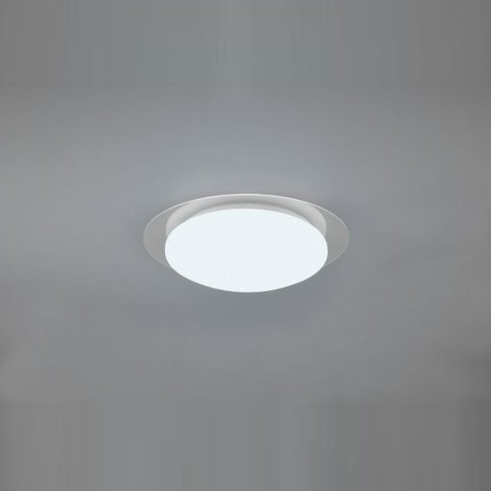 Plafoniera led 12w 4000k rgb con telecomando ip44 per bagno rotonda bianca effetto stellato