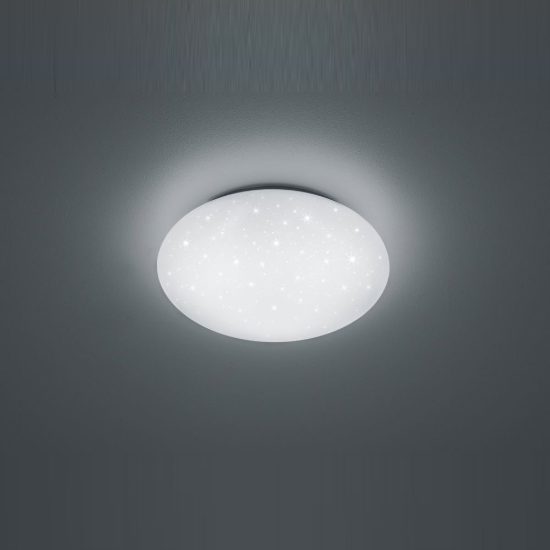 Plafoniera led 15w 4000k ip44 per bagno moderna rotonda bianca effetto cielo stellato