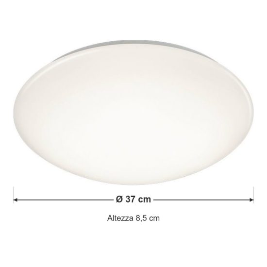 Plafoniera led 15w 3000k ip44 per bagno moderna rotonda bianca con diffusore satinato