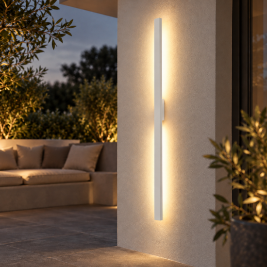 Applique da esterno moderna led 3000k ip54 lineare bianca