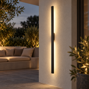 Applique da esterno moderna lineare nera led 20w 3000k ip54 121cm