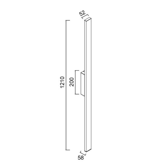 Applique da esterno moderna lineare nera led 20w 3000k ip54 121cm