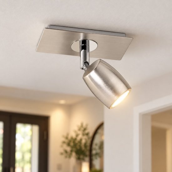 Faretto da soffitto per cucina orientabile moderno nichel opaco