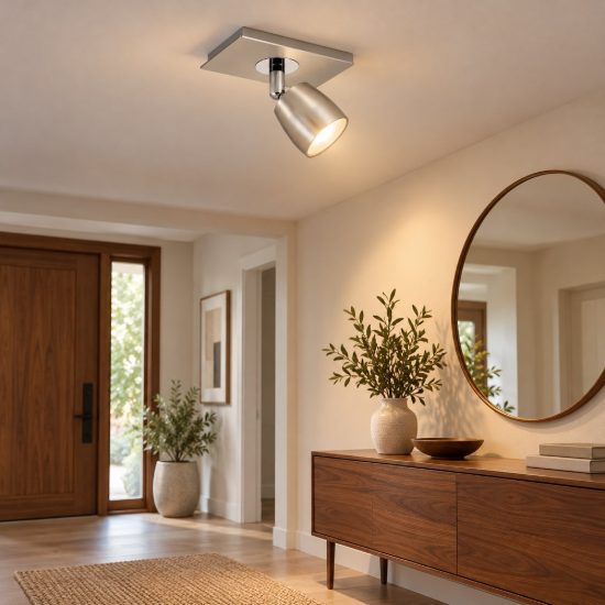 Faretto da soffitto per cucina orientabile moderno nichel opaco
