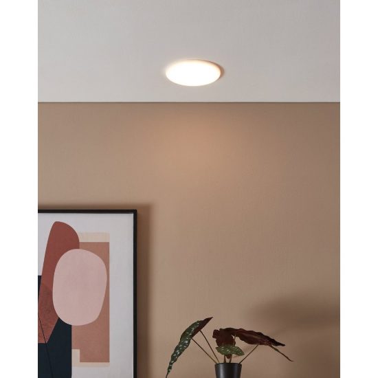 Eglo rapita faretto da incasso per cartongesso led 11,5w 3000k ip65 foro 6,8cm rotondo bianco