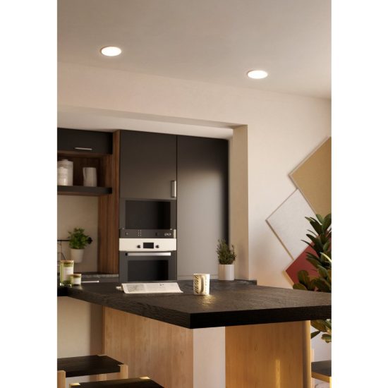 Eglo rapita faretto da incasso per cartongesso led 11,5w 3000k ip65 foro 6,8cm rotondo bianco