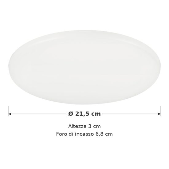 Eglo rapita faretto da incasso per cartongesso led 18w 3000k ip65 foro 6,8cm rotondo bianco