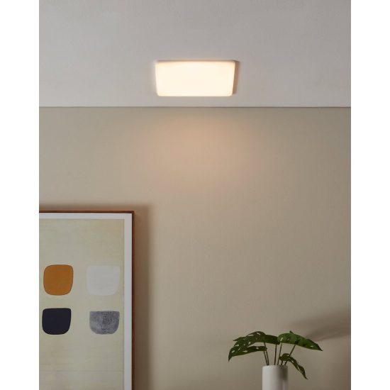 Eglo rapita faretto da incasso per cartongesso led 18w 3000k ip65 foro 6,8cm quadrato bianco