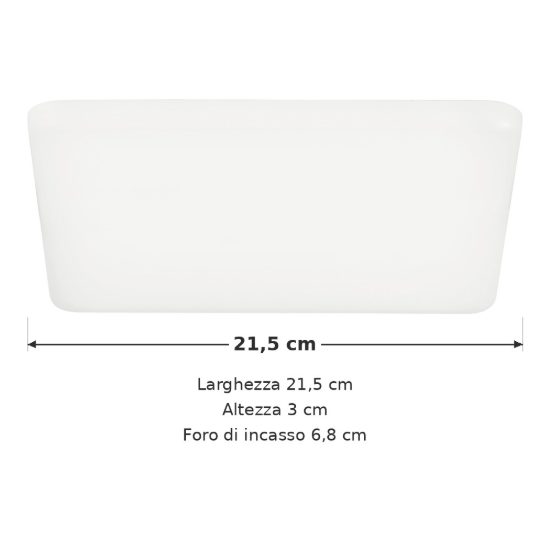 Eglo rapita faretto da incasso per cartongesso led 18w 3000k ip65 foro 6,8cm quadrato bianco