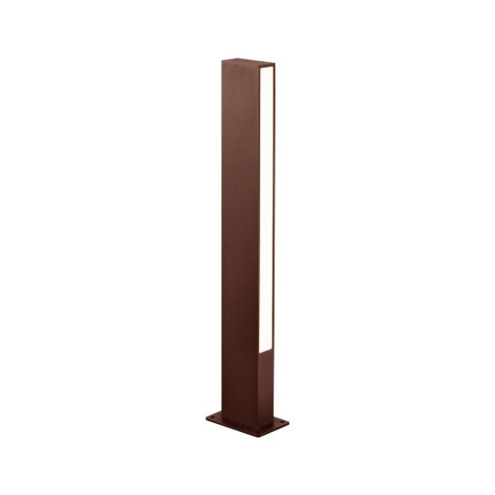 Lampione da giardino moderno led 10w 3000k ip65 h60cm corten