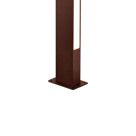Lampione da giardino moderno led 10w 3000k ip65 h60cm corten