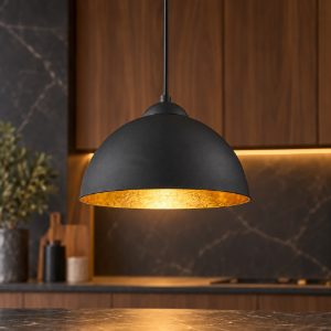Lampadario per cucina cup nero oro