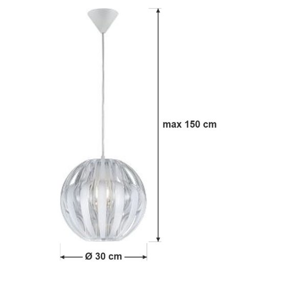 Lampadario a sospensione per camera da letto moderno a listelli bianchi trasparenti