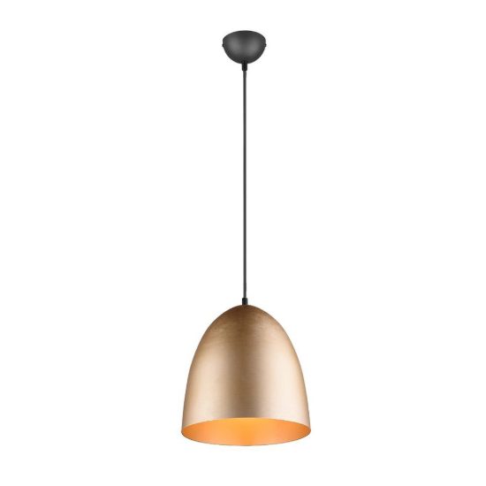 Lampadario a sospensione piccolo per cucina moderno a cupola ottone satinato