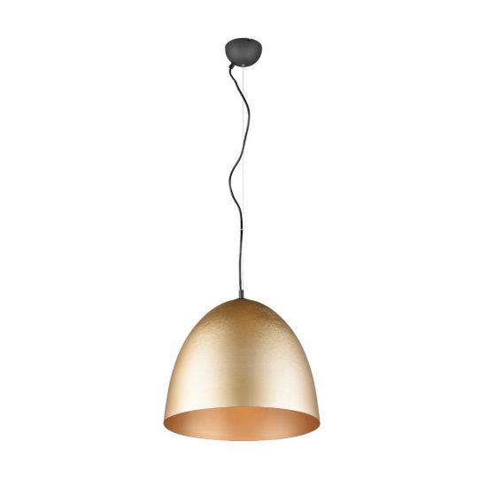 Lampadario a sospensione grande per cucina moderno a cupola ottone satinato