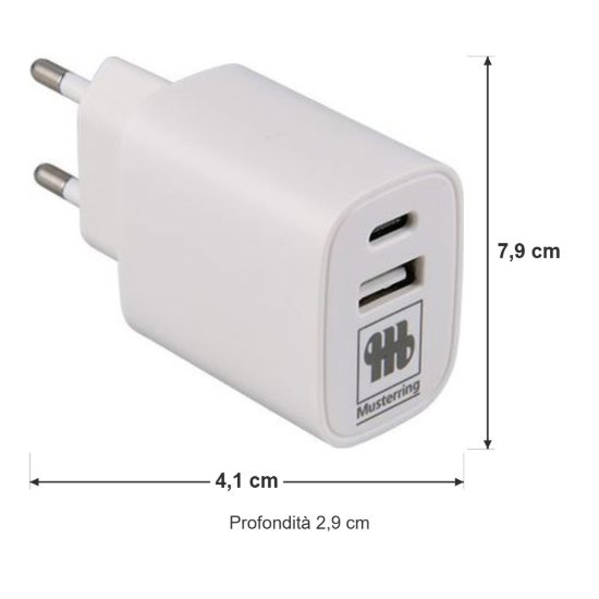 Adattatore di alimentazione per cavo usb usb-c bianco