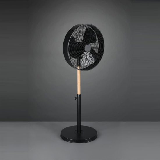 Ventilatore da terra 3 velocita oscillante regolabile in altezza moderno nero legno