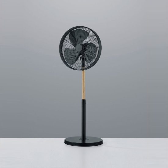 Ventilatore da terra 3 velocita oscillante regolabile in altezza moderno nero legno