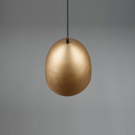 Lampadario a sospensione piccolo per cucina moderno a cupola ottone satinato