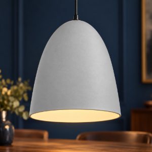 Lampadario a sospensione piccolo per cucina moderno a cupola grigio