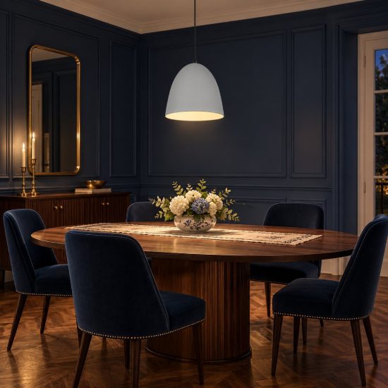Lampadario a sospensione piccolo per cucina moderno a cupola grigio