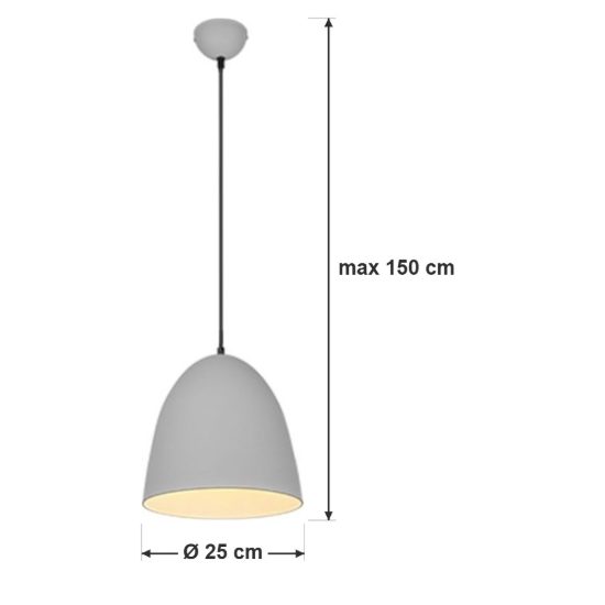 Lampadario a sospensione piccolo per cucina moderno a cupola grigio