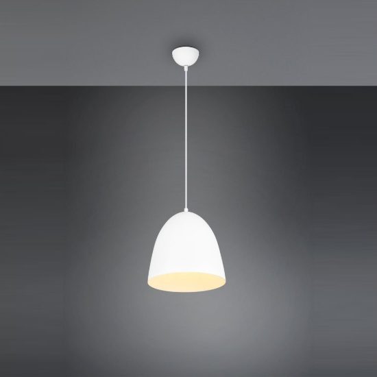 Lampadario a sospensione piccolo per cucina moderno a cupola bianco