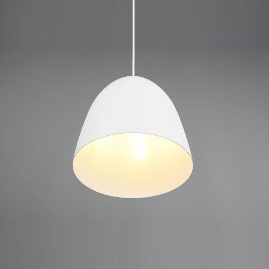 Lampadario a sospensione piccolo per cucina moderno a cupola bianco