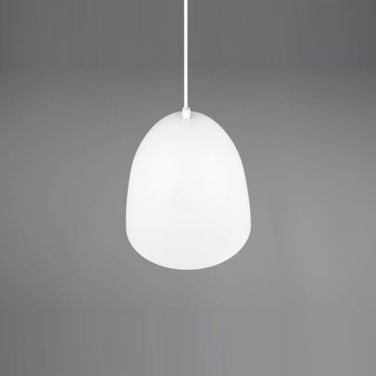 Lampadario a sospensione piccolo per cucina moderno a cupola bianco