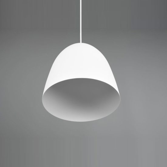Lampadario a sospensione piccolo per cucina moderno a cupola bianco