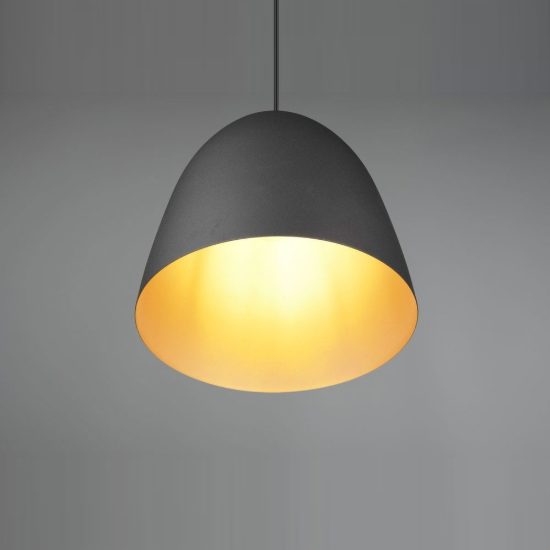 Lampadario a sospensione piccolo per cucina moderno a cupola nero oro