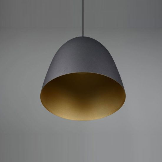 Lampadario a sospensione piccolo per cucina moderno a cupola nero oro