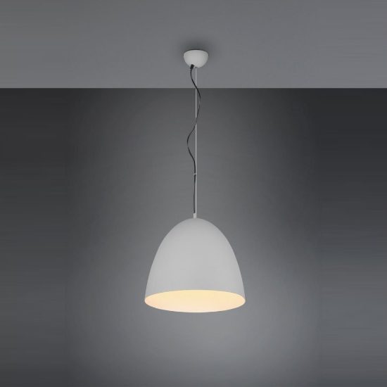 Lampadario a sospensione grande per cucina moderno a cupola grigio
