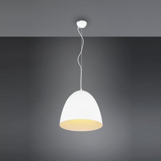 Lampadario a sospensione grande per cucina moderno a cupola bianco