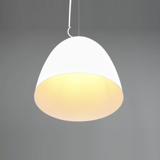 Lampadario a sospensione grande per cucina moderno a cupola bianco