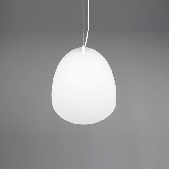 Lampadario a sospensione grande per cucina moderno a cupola bianco