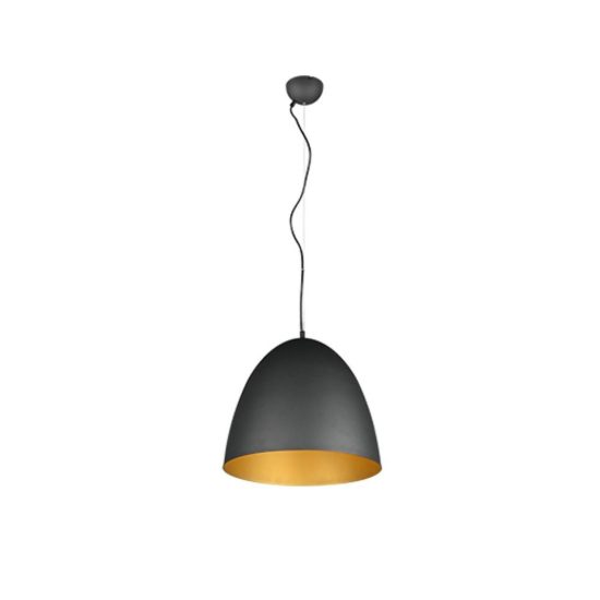 Lampadario a sospensione grande per cucina moderno a cupola nero oro